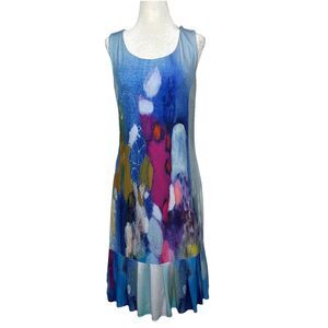 Claire Desjardins XS Sleeveless Abstract Art Print A-Line Dress